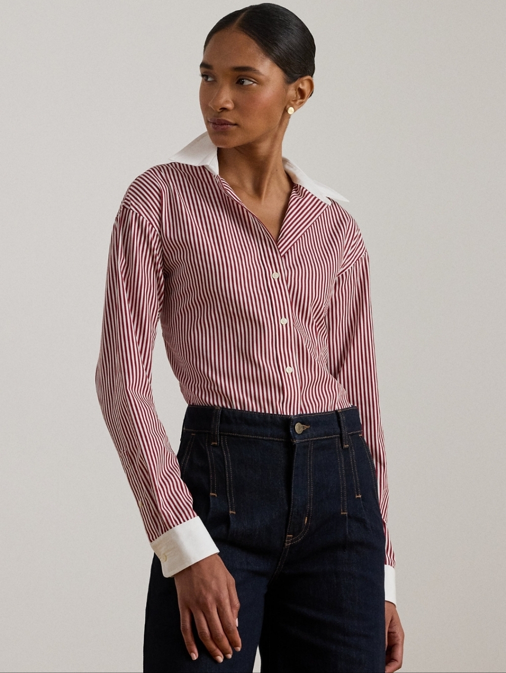 Ralph Lauren Striped Cotton Broadcloth Shirt